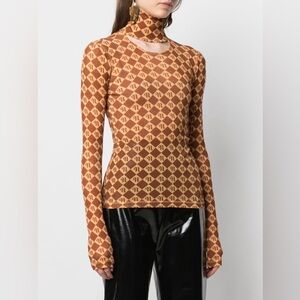 Nanushka logo-print roll neck top